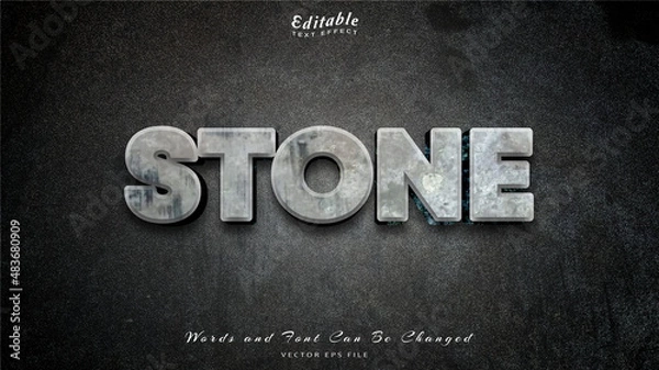 Obraz stone editable text effect, free font.