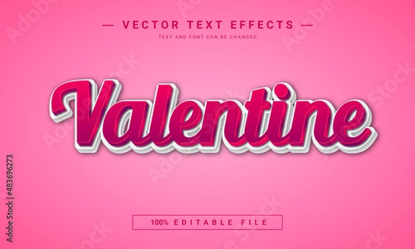 Fototapeta Valentine day editable text effect	
