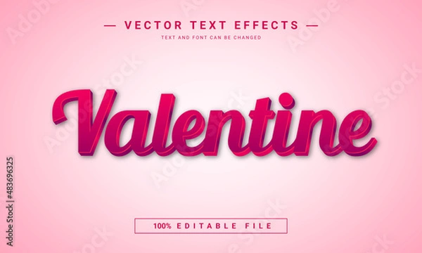 Fototapeta Valentine day editable text effect	