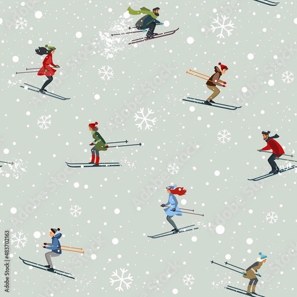 Obraz seamless skiing