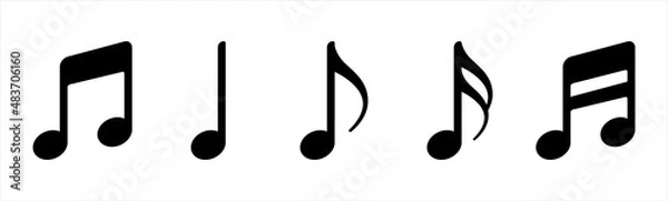 Obraz Music notes icon set, Music notes symbol, vector illustration
