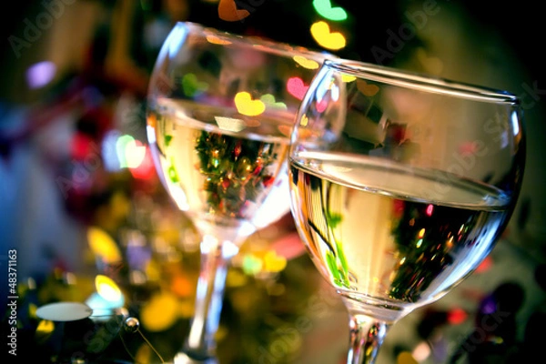 Obraz Glasses of wine on Valentine's Day