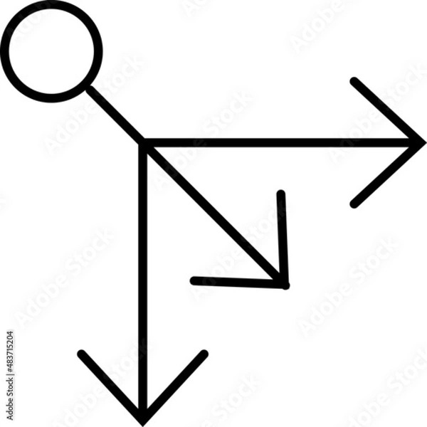 Fototapeta Linear Arrow icon. Arrow vector collection. Black directional arrow flat style isolated on white background. Vector illustration. Modern simple arrows.