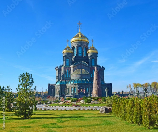 Fototapeta The main temple of the Armed Forces of the Russian Federation. Construction was completed on May 9, 2020. The author of the project is Dmitry Smirnov. Moscow, Russia, 10.09.2021.