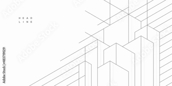 Obraz Streszczenie konstrukcji architektonicznej. Geometryczne tło technologiczne.