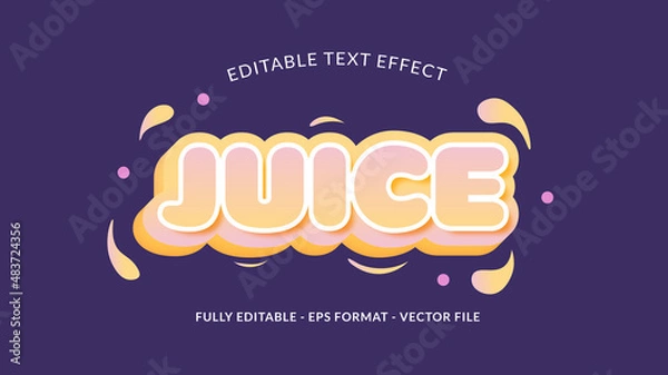 Fototapeta Juice 3d Editable Text Effect