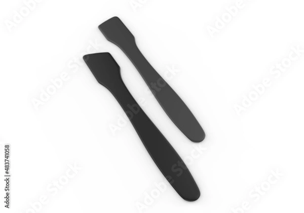Fototapeta Blank Cosmetic Spatula template for mockup and branding, 3d render illustration.