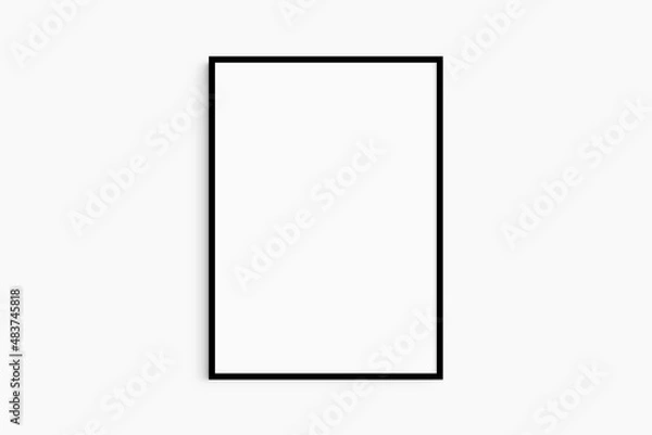 Fototapeta Frame mockup 5x7, 50x70, A4, A3, A2, A1. Single black frame mockup. Clean, modern, minimalist, bright. Portrait. Vertical.