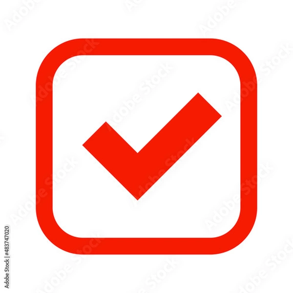 Fototapeta Red checkbox icon. Confirmation and authentication. Vector