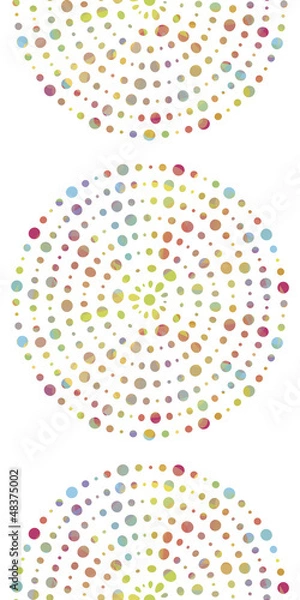 Fototapeta Colorful floral vertical seamless pattern over white background