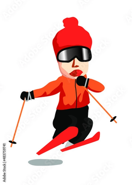 Obraz スキー ダイナミック モーグル スポーツイラスト