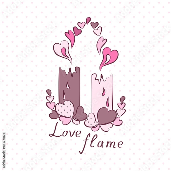 Obraz love flame. congratulation. vector illustration