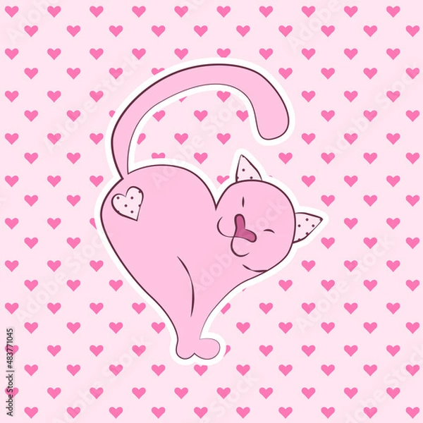 Obraz cat in love. vector illustration