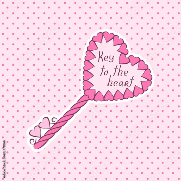 Obraz key to the heart. vector illustration