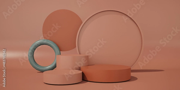 Fototapeta 3D Rendering pastel color circle background