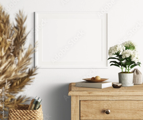 Obraz Boho Frame Mockup - Boho Frame - Blank Frame - White Frame - Frame Mockup - Frame Template