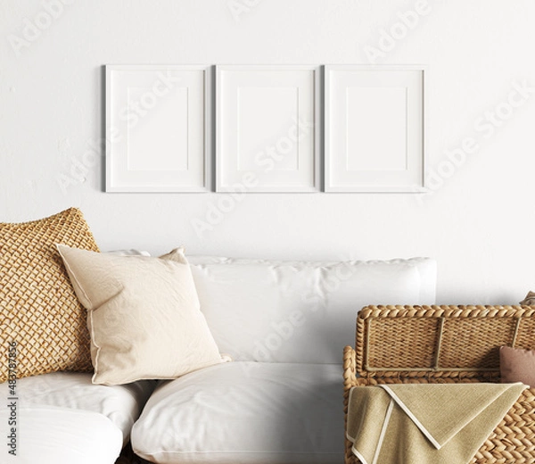 Obraz Boho Frame Mockup - Boho Frame - Blank Frame - White Frame - Frame Mockup - Frame Template