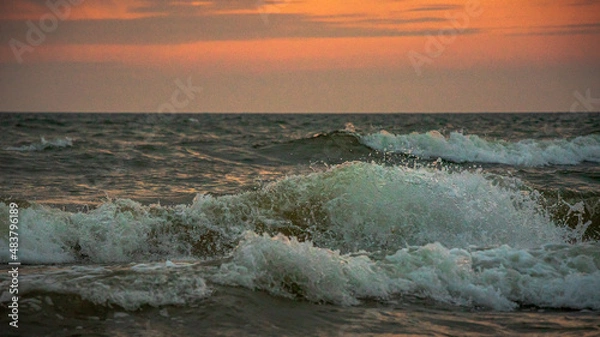Obraz waves in the sea with white foam