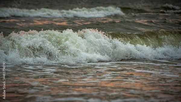 Obraz waves in the sea with white foam