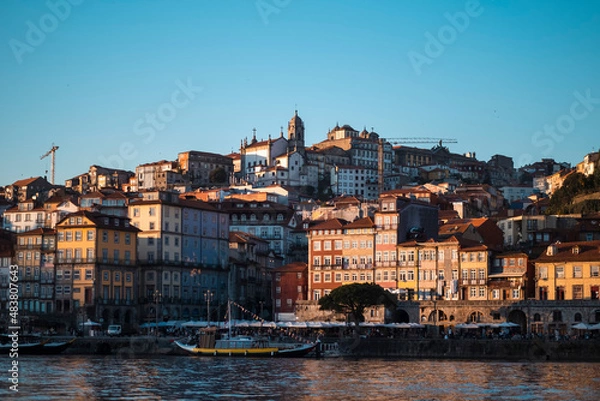 Fototapeta View of the the historic Ribeiro quarter in Porto, Portugal. .