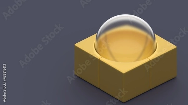 Obraz background wallpaper backdrop abstract composition golden cube glass sphere 3d render