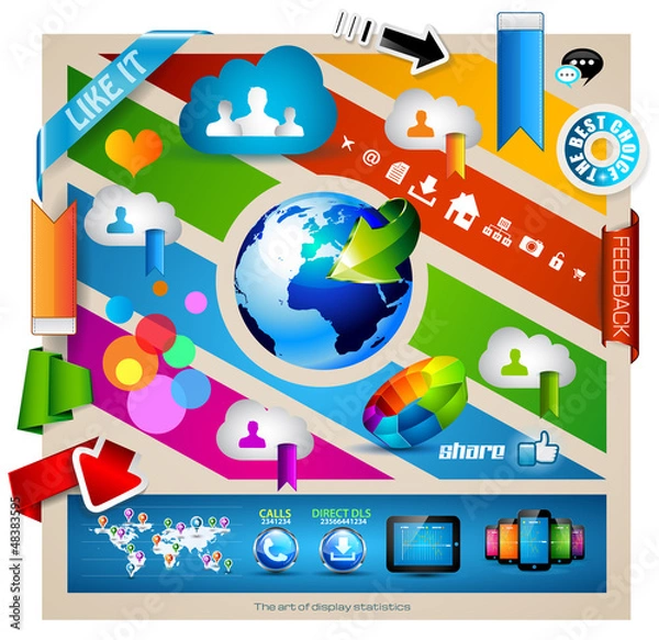 Fototapeta Infographic with Cloud Computing concept -