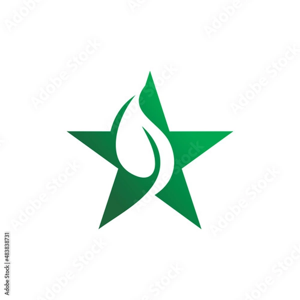 Obraz green star nature leaf logo design