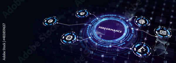 Fototapeta Performance indicator business finance concept.3d illustration
