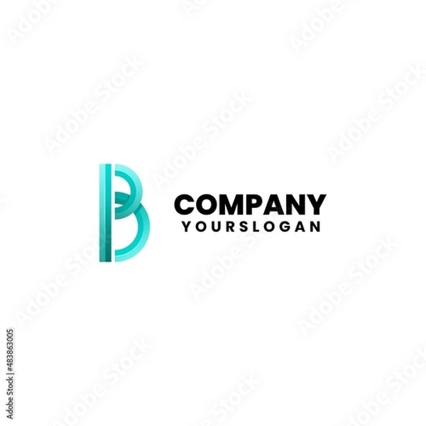 Fototapeta colorful modern letter B logo design