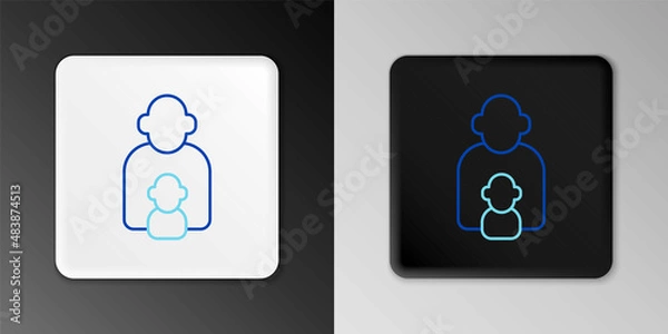 Fototapeta Line Taking care of children icon isolated on grey background. Colorful outline concept. Vector