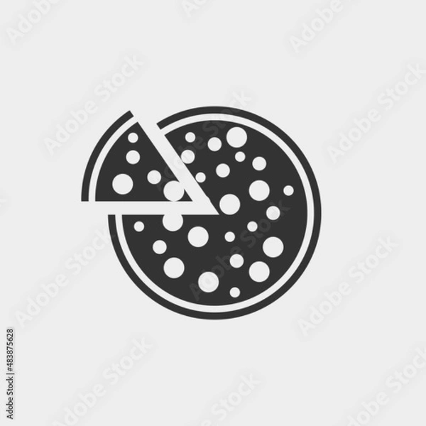 Obraz Pizza vector icon illustration sign