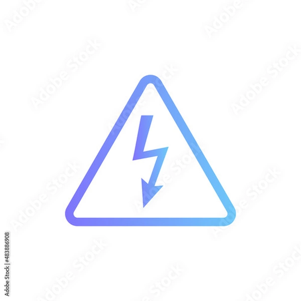 Fototapeta High voltage sign vector icon with gradient