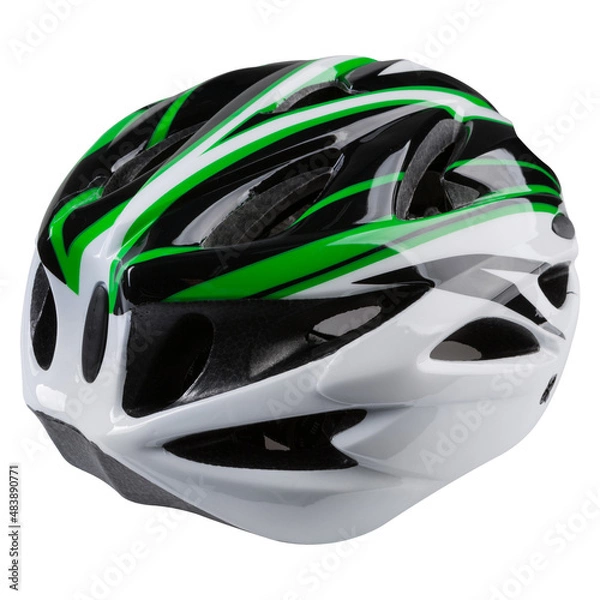 Obraz protective helmet, for a cyclist or for other extreme sports, back side, on a white background