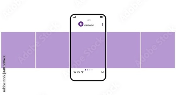 Obraz Carousel post, new popular smartphone, vector illustration