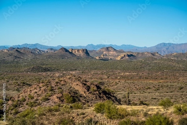 Fototapeta An overlooking view of Lost Dutchman SP, Arizona