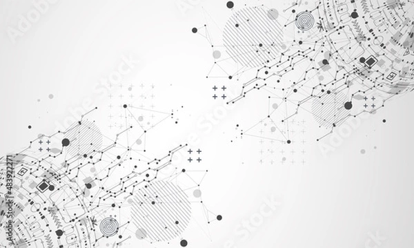 Fototapeta Abstract technology sphere background. Global network consept.