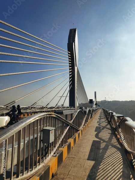 Obraz The new bridge connecting the traditional old and new hi tech regions of Hyderabad city in India
