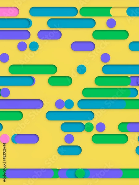 Obraz Pattern of colored geometric shapes with trendy gradient. 3d rendering minimal style digital illustration