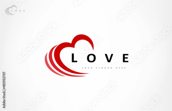 Obraz Love hearts shape logo vector