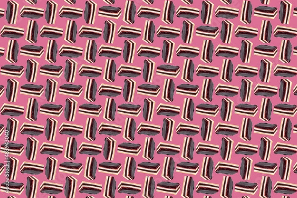 Obraz Composition of rectangular cherry cakes