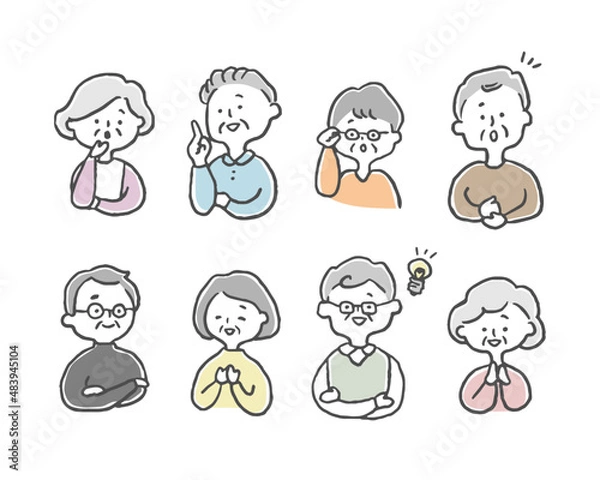 Obraz 納得する高齢者セット