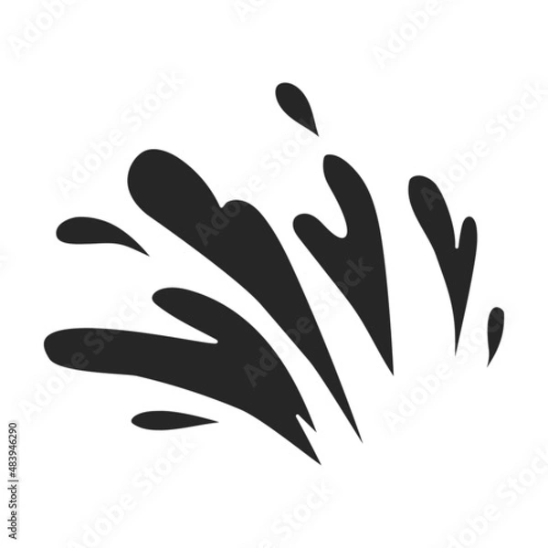 Fototapeta Water splash vector icon.Black vector icon isolated on white background water splash.