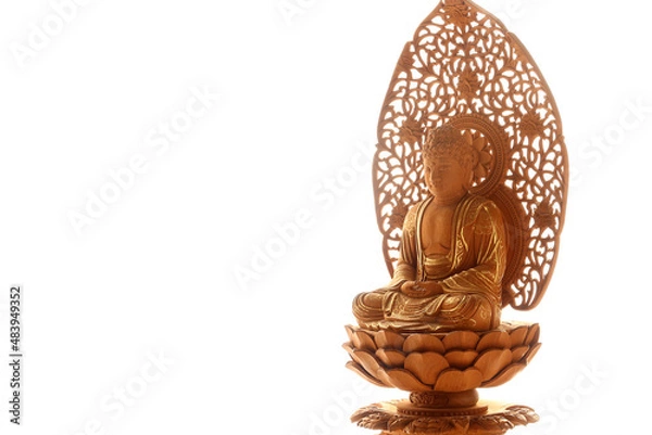 Obraz お釈迦様(釈迦如来)の仏像物撮り白バック2