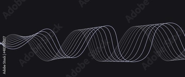 Obraz Wavy lines curve vector design concept, sinus wave, abstract wave, can be used for background, backdrop, illustration, wallpaper, art gallery