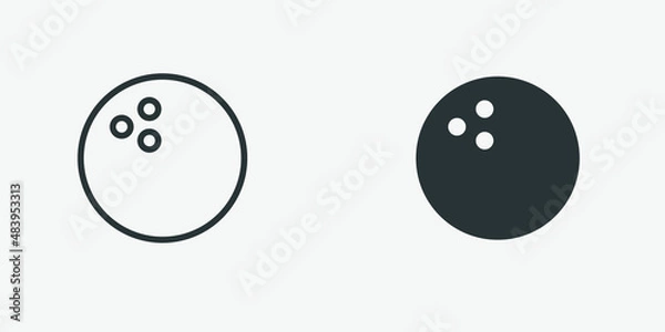 Fototapeta Bowling ball icon vector isolated. Game, activity symbol