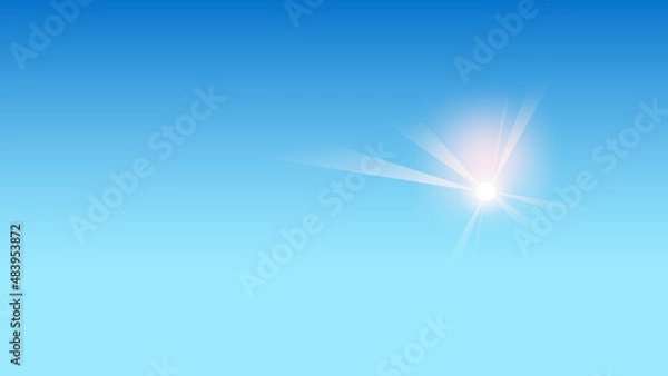 Fototapeta blue sky with sun rays.the moonlight in a blue sky .abstract background with rays .blue background