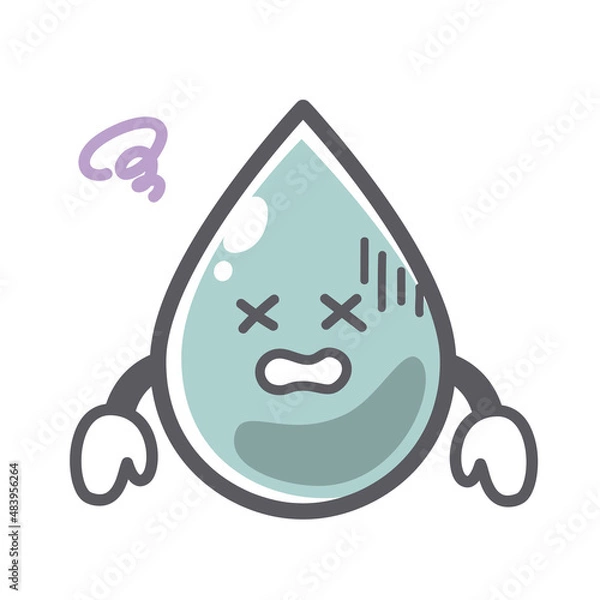 Obraz 汚染された水の可愛いイラスト