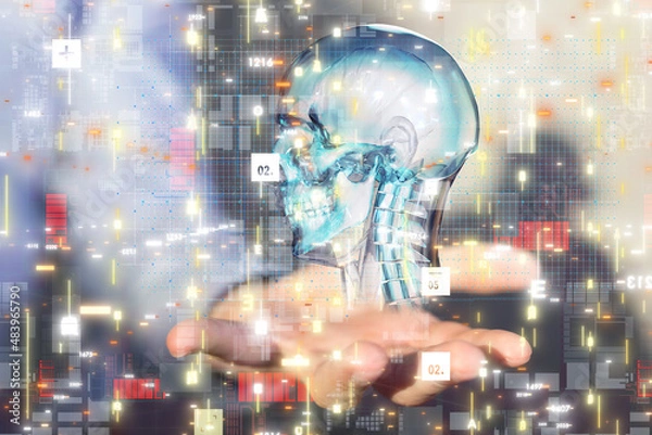 Fototapeta digital medical futuristic interface 3D rendering