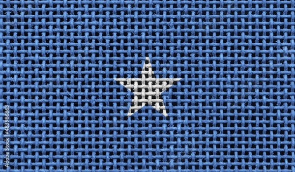 Obraz Somalia flag on the surface of a metal lattice. 3D image
