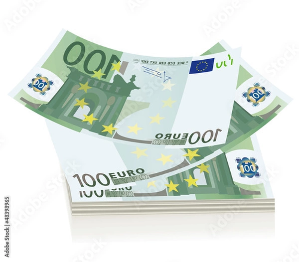 Obraz flying euro bills, the concept of success